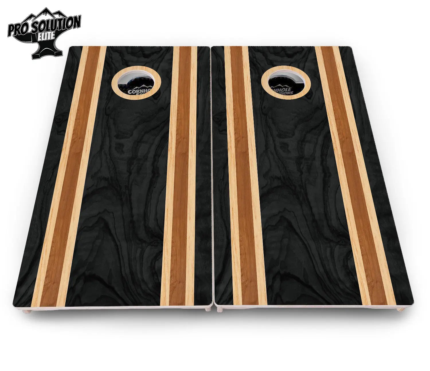 Dark Wood Stripe Cornhole Boards - Pro Solution Elite Series by Cornhole Solutions, custom cornhole board detail photo 4