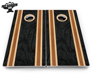 Dark Wood Stripe Cornhole Boards - Pro Solution Elite Series by Cornhole Solutions, custom cornhole board detail photo 4