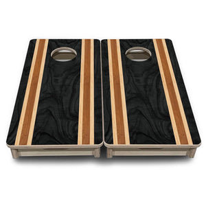 Dark Wood Stripe - Mini or Vacation Size Cornhole Boards by Cornhole Solutions, custom cornhole board detail photo 2