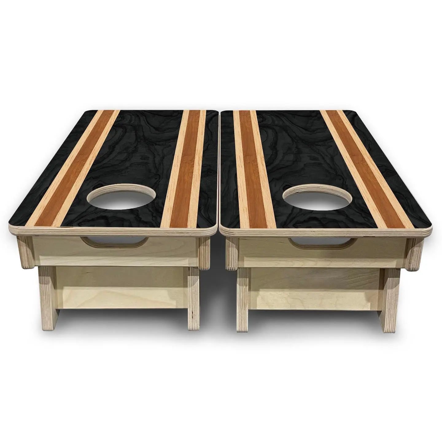 Dark Wood Stripe - Mini or Vacation Size Cornhole Boards by Cornhole Solutions, custom cornhole board detail photo 4