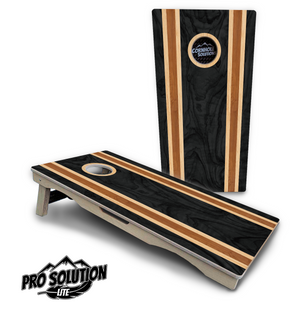 Dark Wood Stripes Cornhole Boards - Pro Solution Lite Series by Cornhole Solutions, custom cornhole board detail photo 4