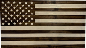 American Flag Decorative & Secure Wall-Mounted Gun Cabinet (Dark Walnut) by Bellewood Designs, Southern home decor detail photo 3