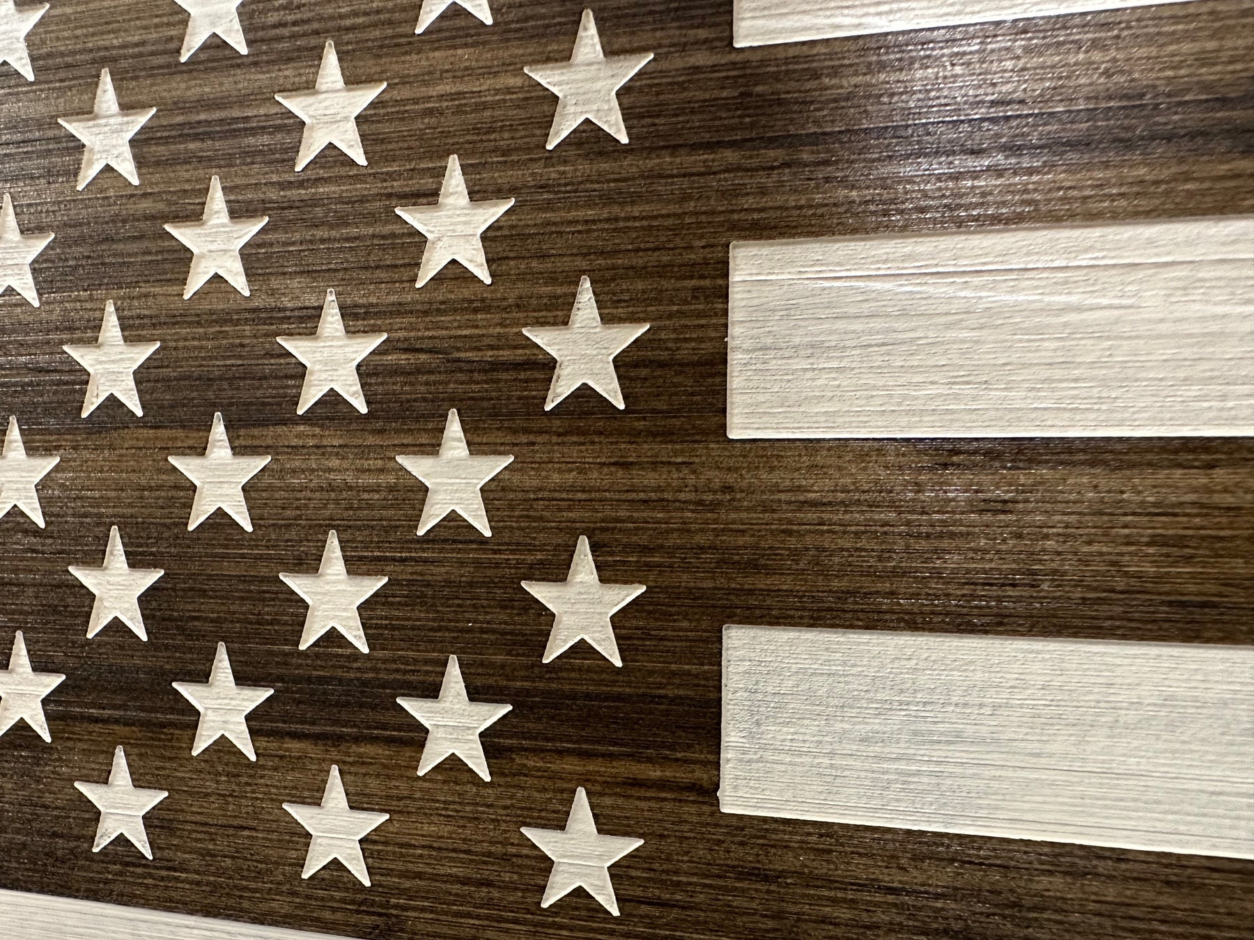 American Flag Decorative & Secure Wall-Mounted Gun Cabinet (Dark Walnut) by Bellewood Designs, Southern home decor detail photo 9