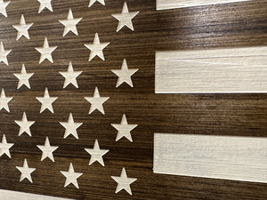 American Flag Decorative & Secure Wall-Mounted Gun Cabinet (Dark Walnut) by Bellewood Designs, Southern home decor detail photo 9