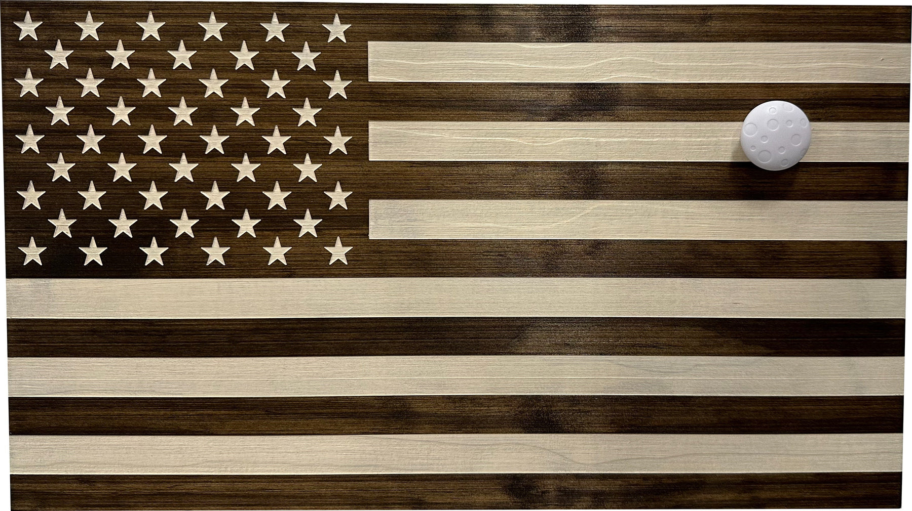 American Flag Decorative & Secure Wall-Mounted Gun Cabinet (Dark Walnut) by Bellewood Designs, Southern home decor detail photo 4