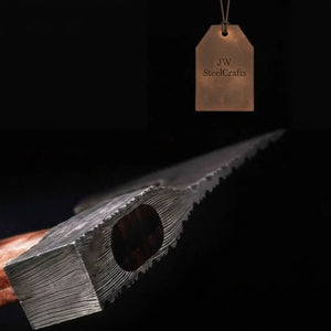 Pattern-Welded Damascus Viking Bearded Axe for Heavy Chopping and Trail Use by JW SteelCrafts, Southern handmade gift detail photo 3