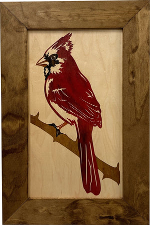 Red Cardinal Bird Gun Concealment Furniture - Handcrafted Hidden Gun Storage Wall Decor - Hidden Gun Shelf with Magnetic Lock for Quick Access by Bellewood Designs, Southern home