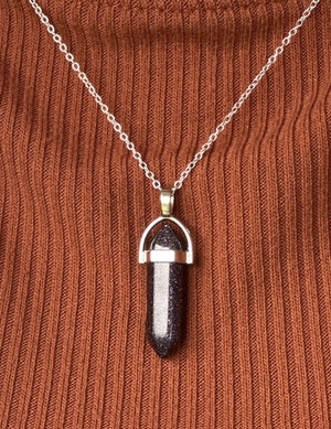 Deep Purple Shimmer Necklace by Mushroom Lady Co, handmade jewelry main product photo