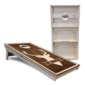 Deer Head Name Cornhole Boards - Professional Tournament Series - Personalized by Cornhole Solutions, custom cornhole board detail photo 4