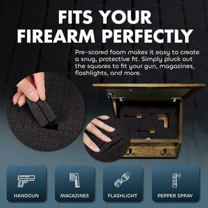 Gun Concealment Furniture - Deer Hunter Coat Rack Hidden Wall Safe with Hooks for Coats, Bags, & Hats - Quick Access Hidden Gun Storage - Wood Gun Cab by Bellewood Designs