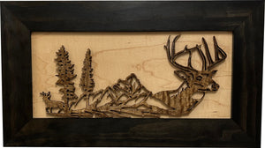Decorative Secure Gun Cabinet with Deer Scene - Wall-Mounted Gun Safe To Securely Store Your Personal Protection by Bellewood Designs, Southern home decor detail photo 2