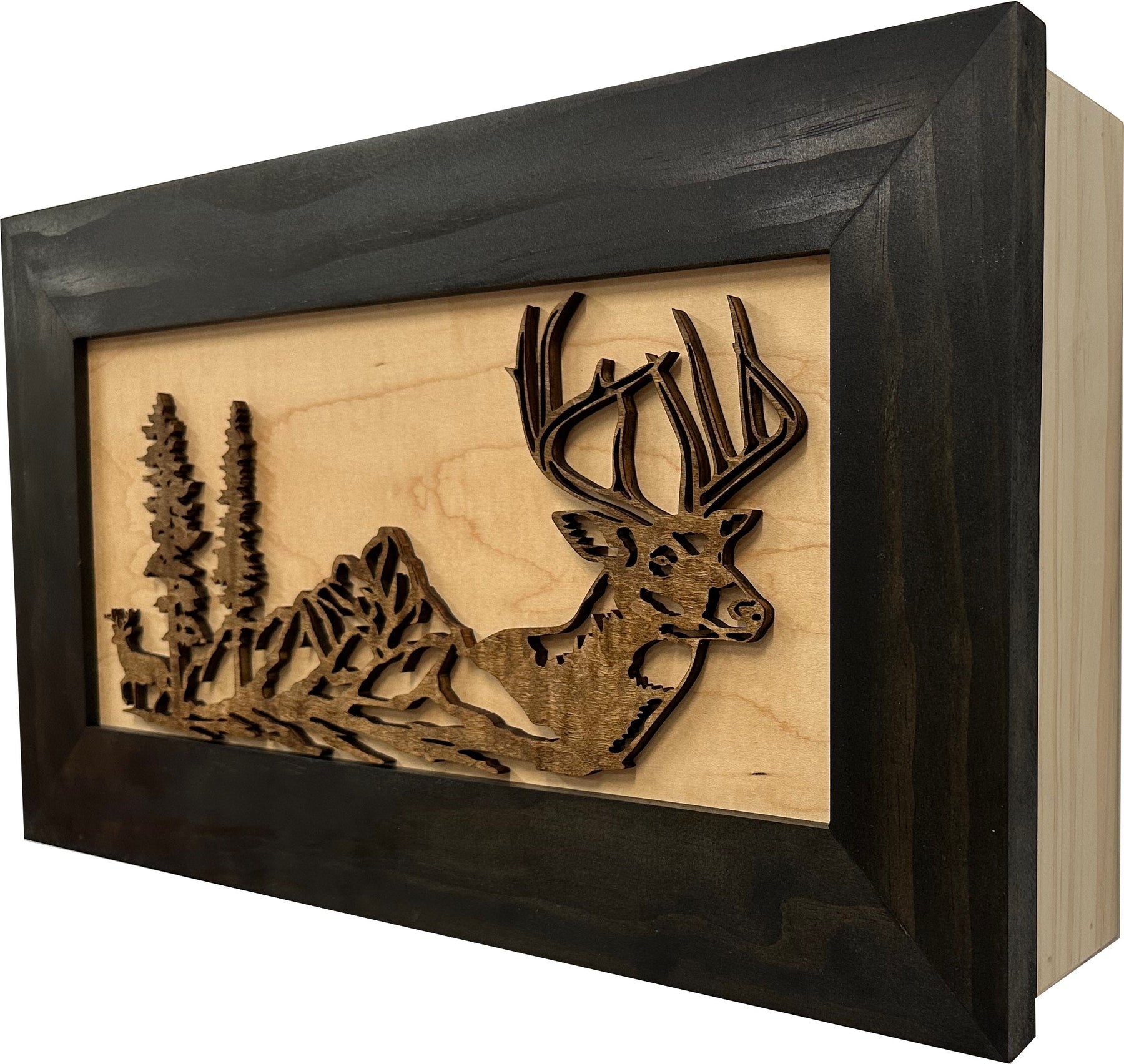 Decorative Secure Gun Cabinet with Deer Scene - Wall-Mounted Gun Safe To Securely Store Your Personal Protection by Bellewood Designs, Southern home decor detail photo 8