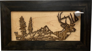 Decorative Secure Gun Cabinet with Deer Scene - Wall-Mounted Gun Safe To Securely Store Your Personal Protection by Bellewood Designs, Southern home decor detail photo 3