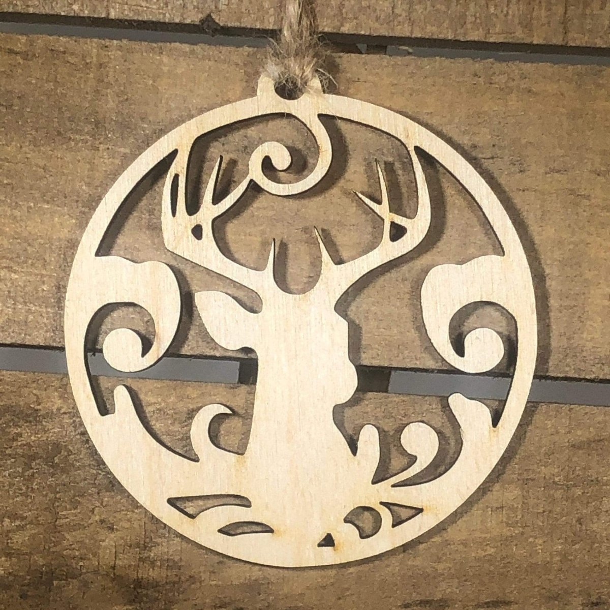 Deer Wooden Christmas Ornament | Rustic Woodland Holiday Decor by Cate's Concepts, LLC, Southern home decor main product photo