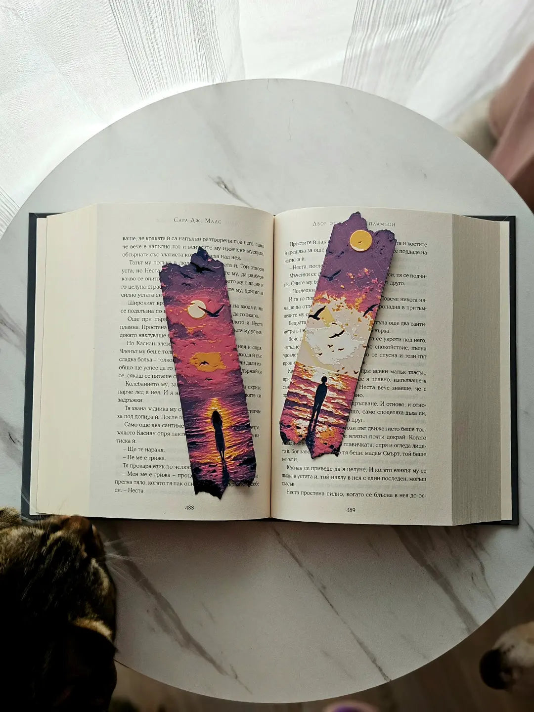 Depths of Reflection Bookmark Set (2-Pack) – Ocean Sunset Bookmarks by The Tween Space, paper gift detail photo 2