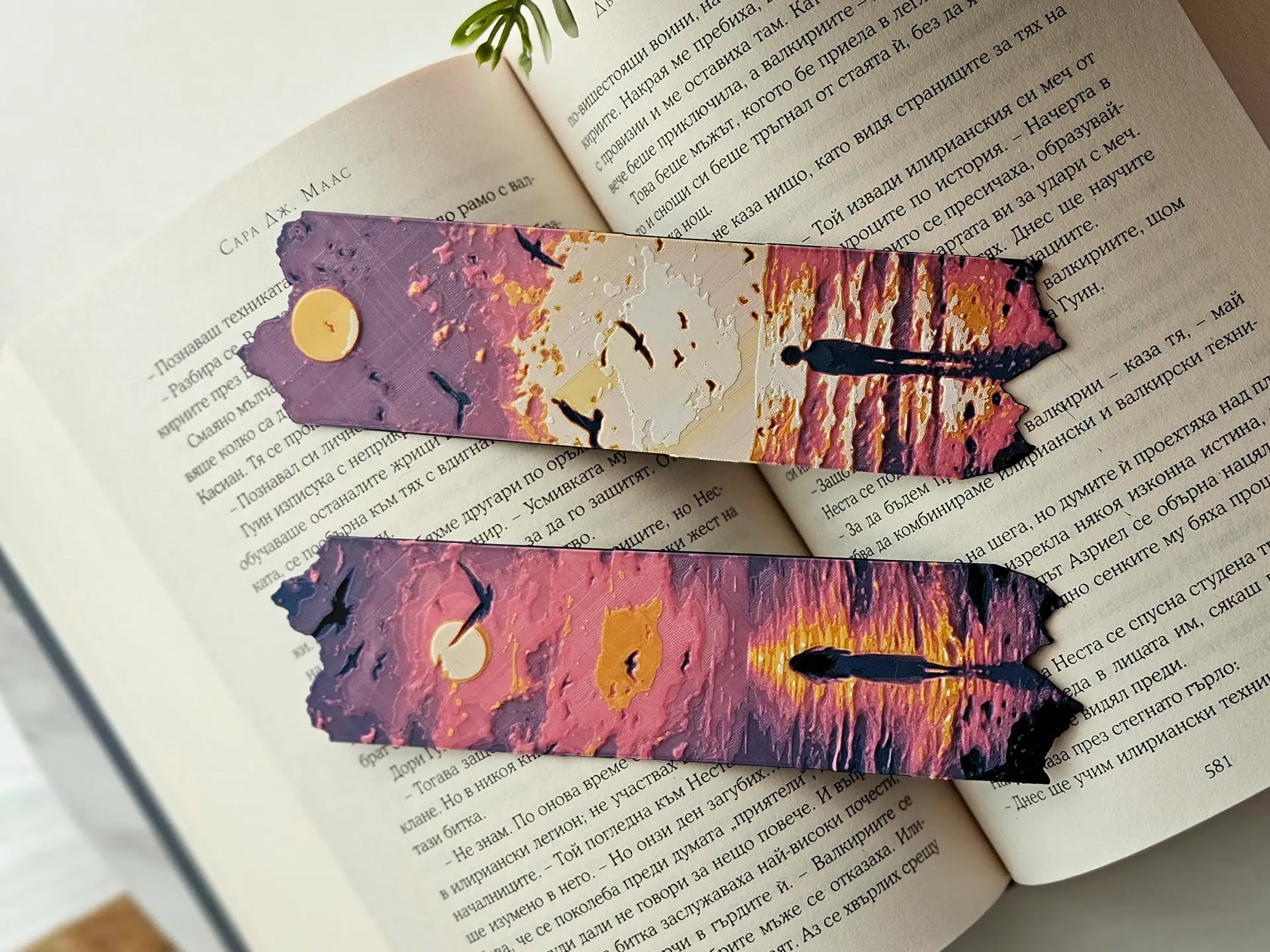 Depths of Reflection Bookmark Set (2-Pack) – Ocean Sunset Bookmarks by The Tween Space, paper gift detail photo 3