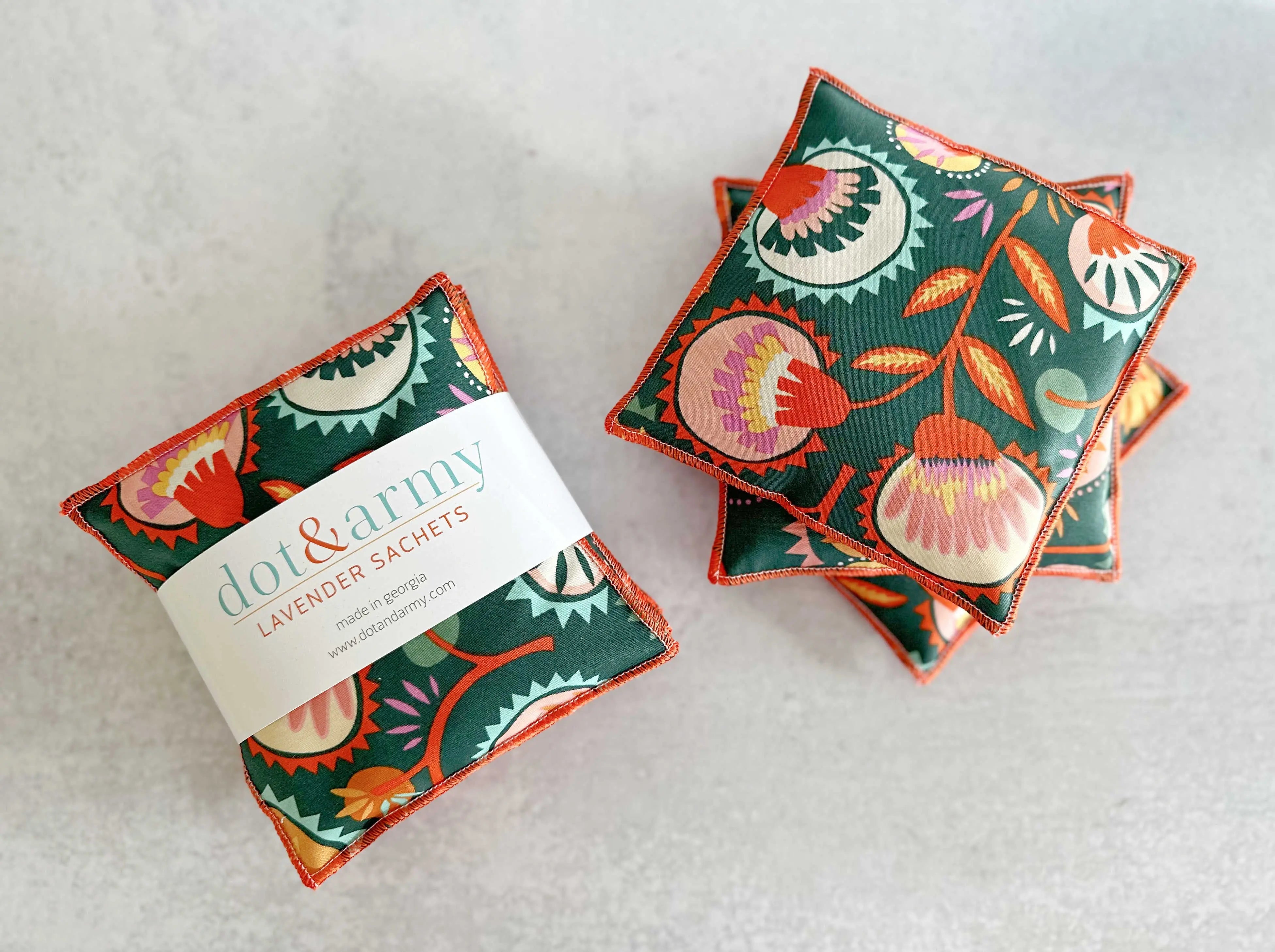 Desert Bloom Lavender Sachets, set of two by Dot and Army, Southern home decor main product photo