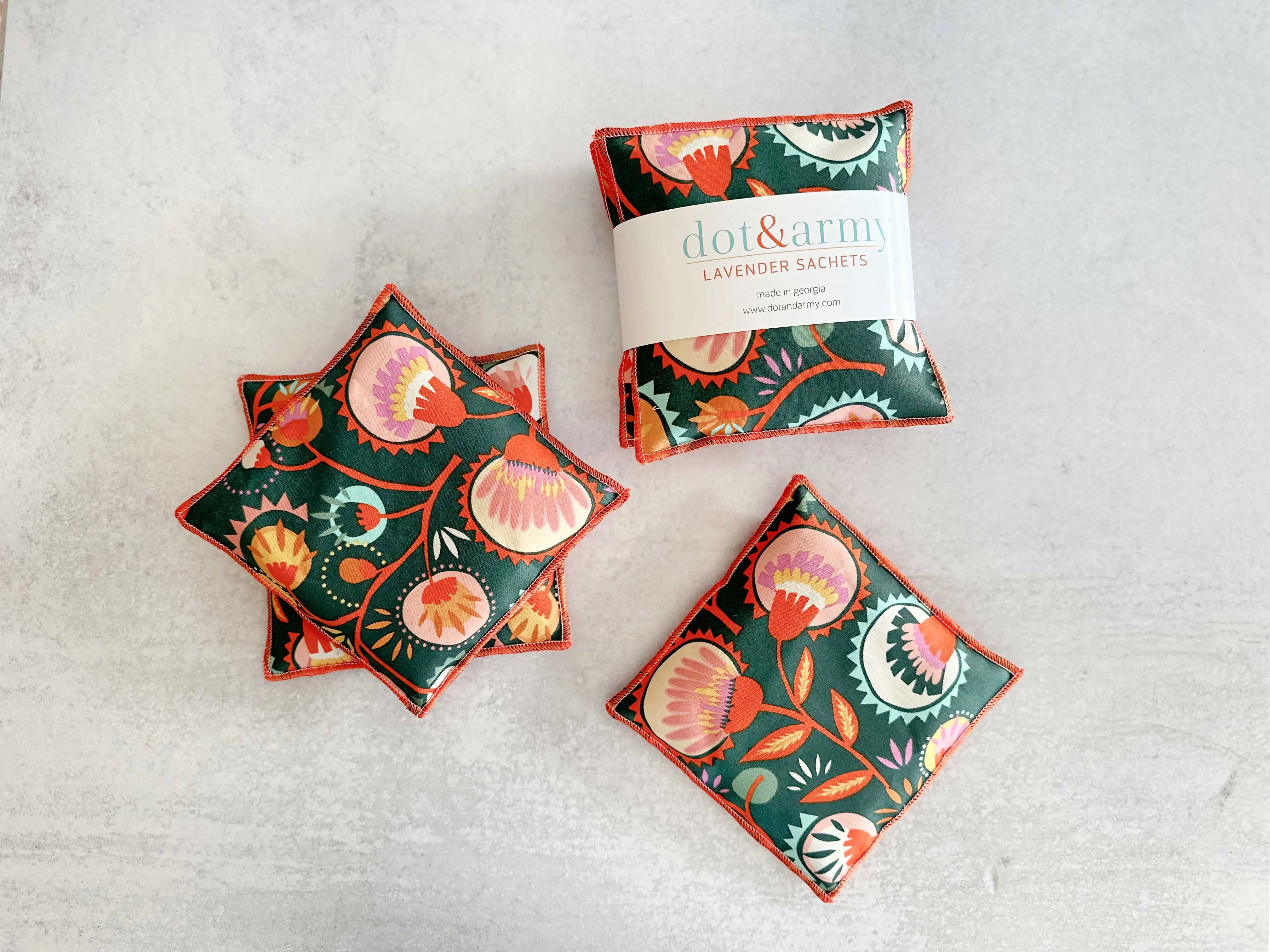 Desert Bloom Lavender Sachets, set of two by Dot and Army, Southern home decor detail photo 2