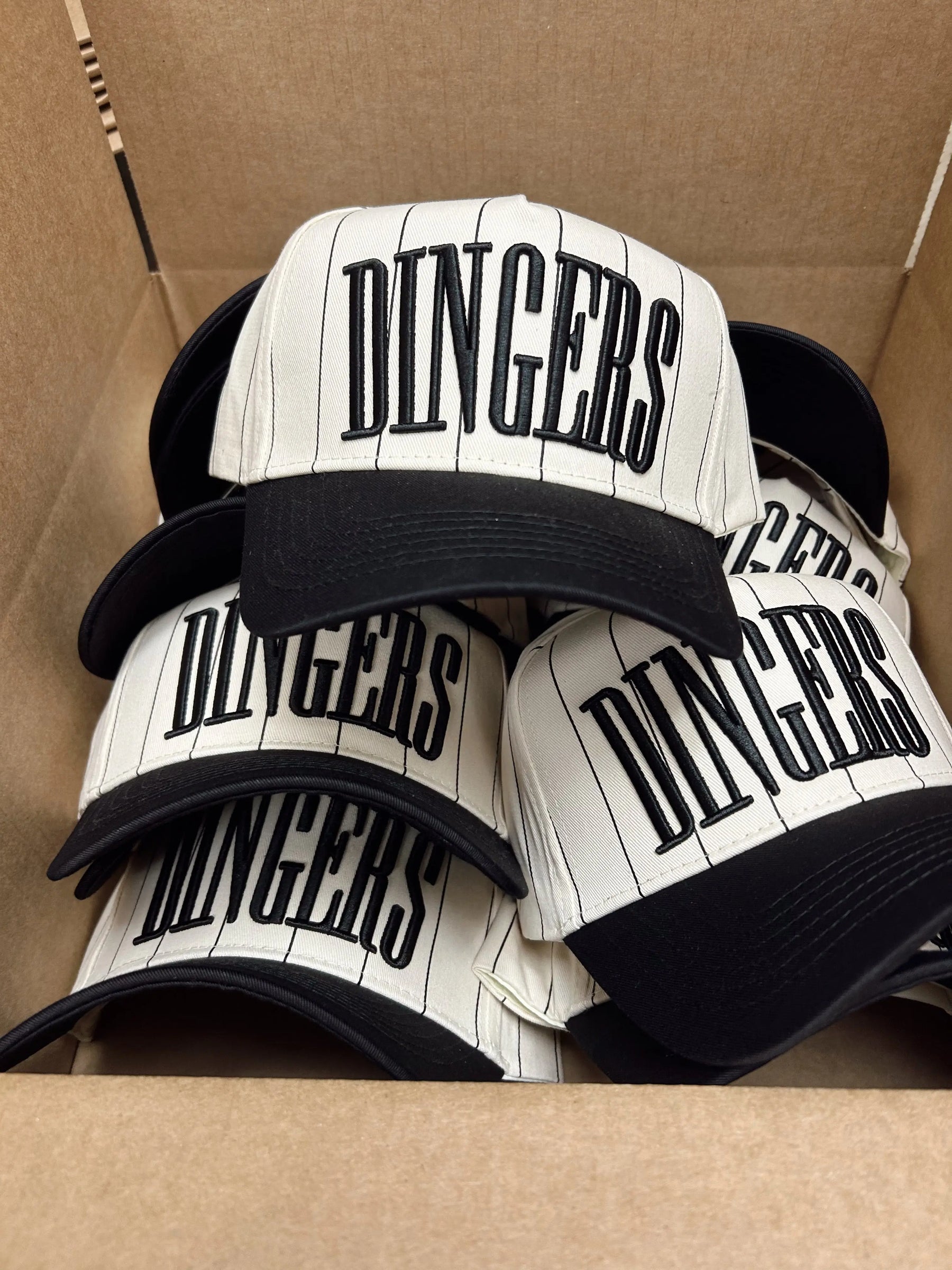 Dingers - Stripe Vintage Trucker Hat by KenzKustomz, Southern lifestyle apparel detail photo 5