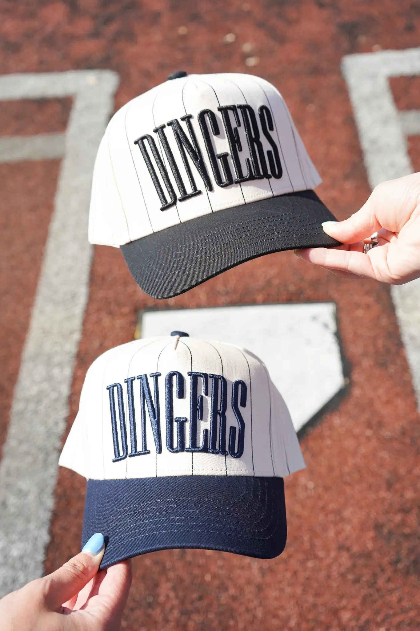Dingers - Stripe Vintage Trucker Hat by KenzKustomz, Southern lifestyle apparel detail photo 7