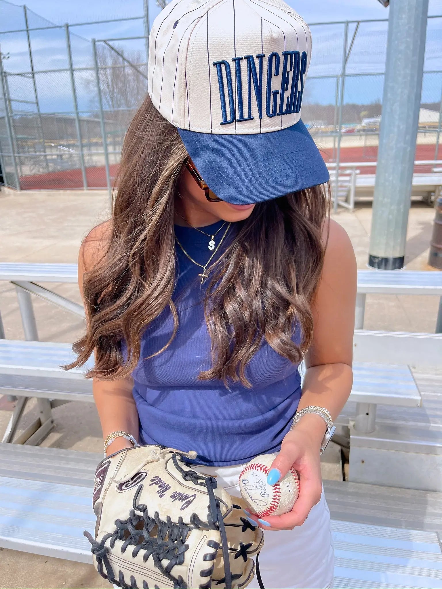 Dingers - Stripe Vintage Trucker Hat by KenzKustomz, Southern lifestyle apparel detail photo 8