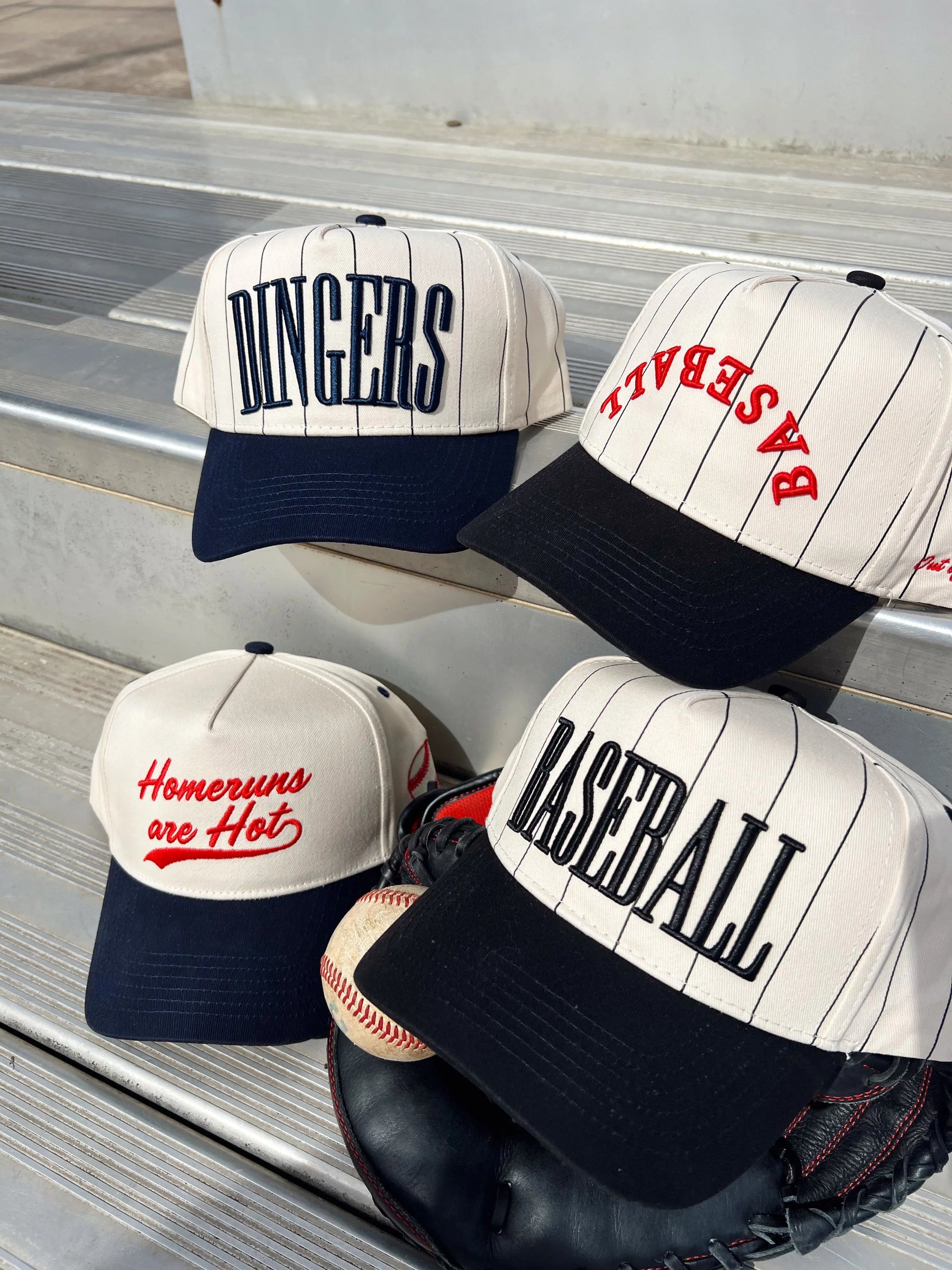 Dingers - Stripe Vintage Trucker Hat by KenzKustomz, Southern lifestyle apparel detail photo 12