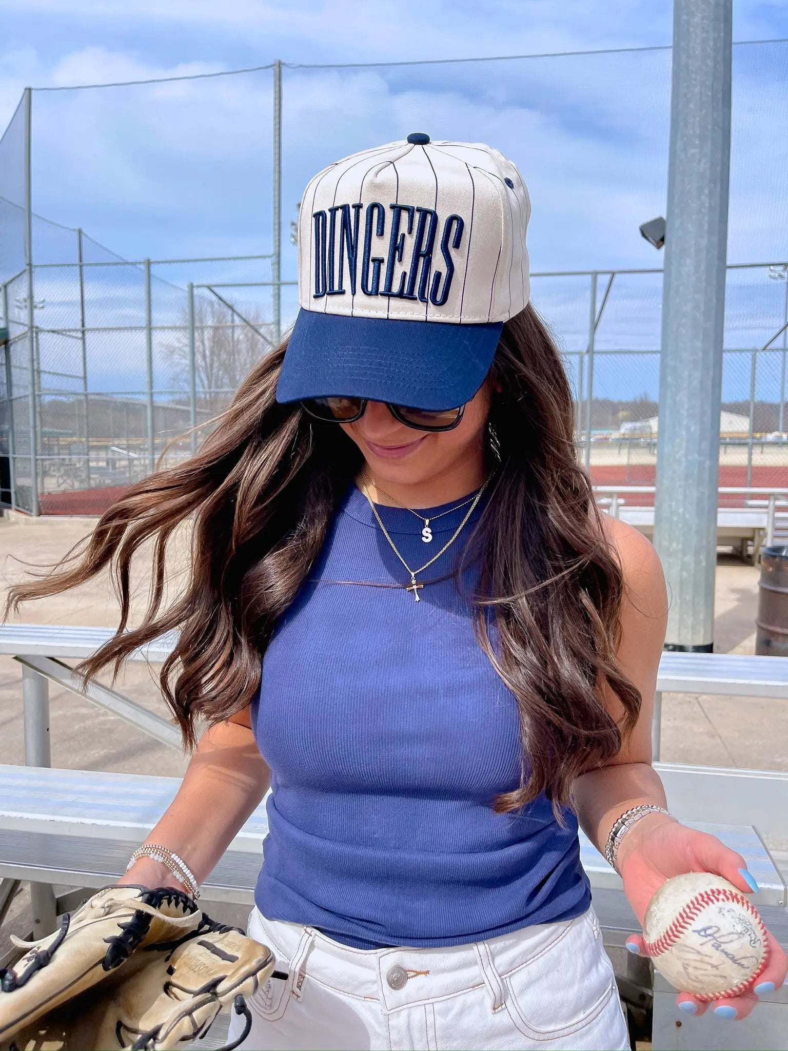 Dingers - Stripe Vintage Trucker Hat by KenzKustomz, Southern lifestyle apparel detail photo 13