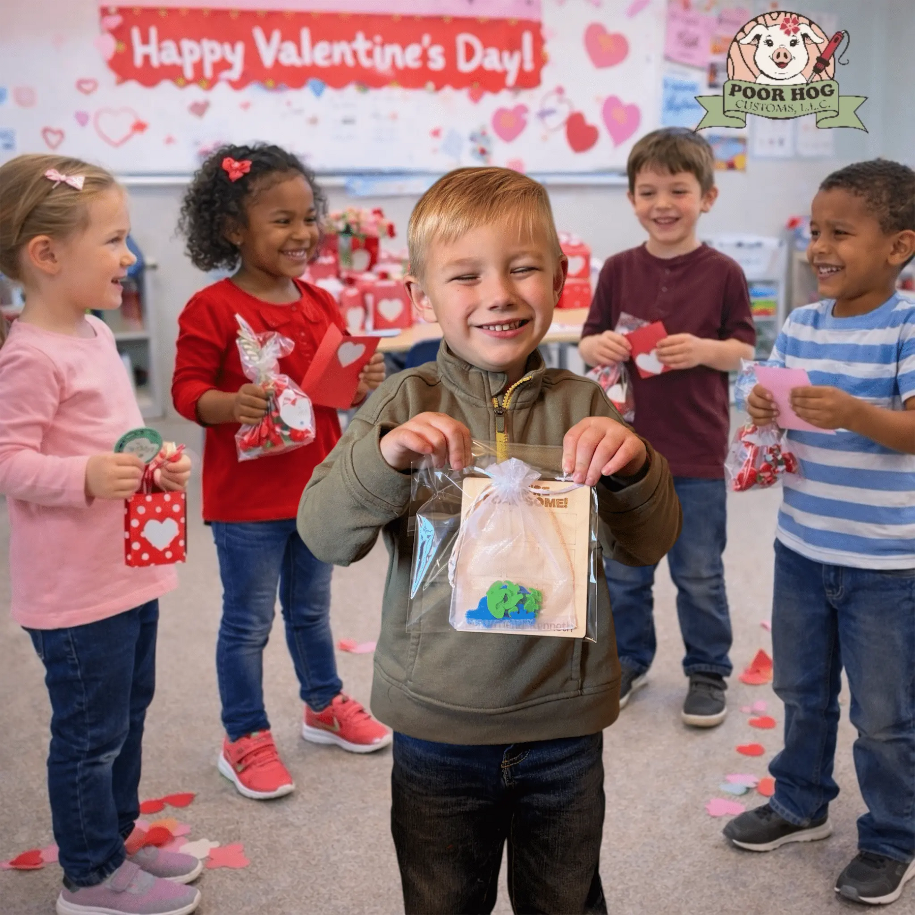 Dinosaur Tic Tac Toe Valentine Game by Poor Hog Customs, board games detail photo 5