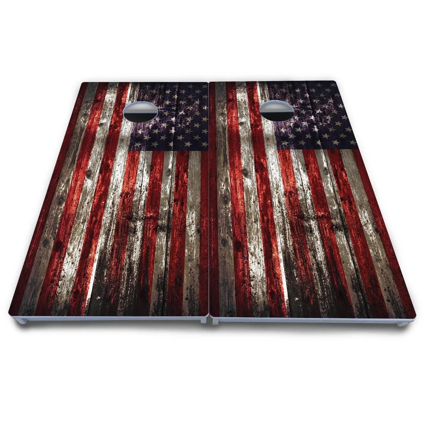 Distressed Flag Cornhole Boards - All Weather Series by Cornhole Solutions, custom cornhole board detail photo 4