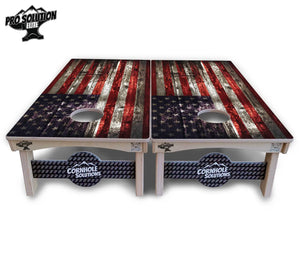 Distressed Flag Cornhole Boards - Pro Solution Elite Series by Cornhole Solutions, custom cornhole board detail photo 3