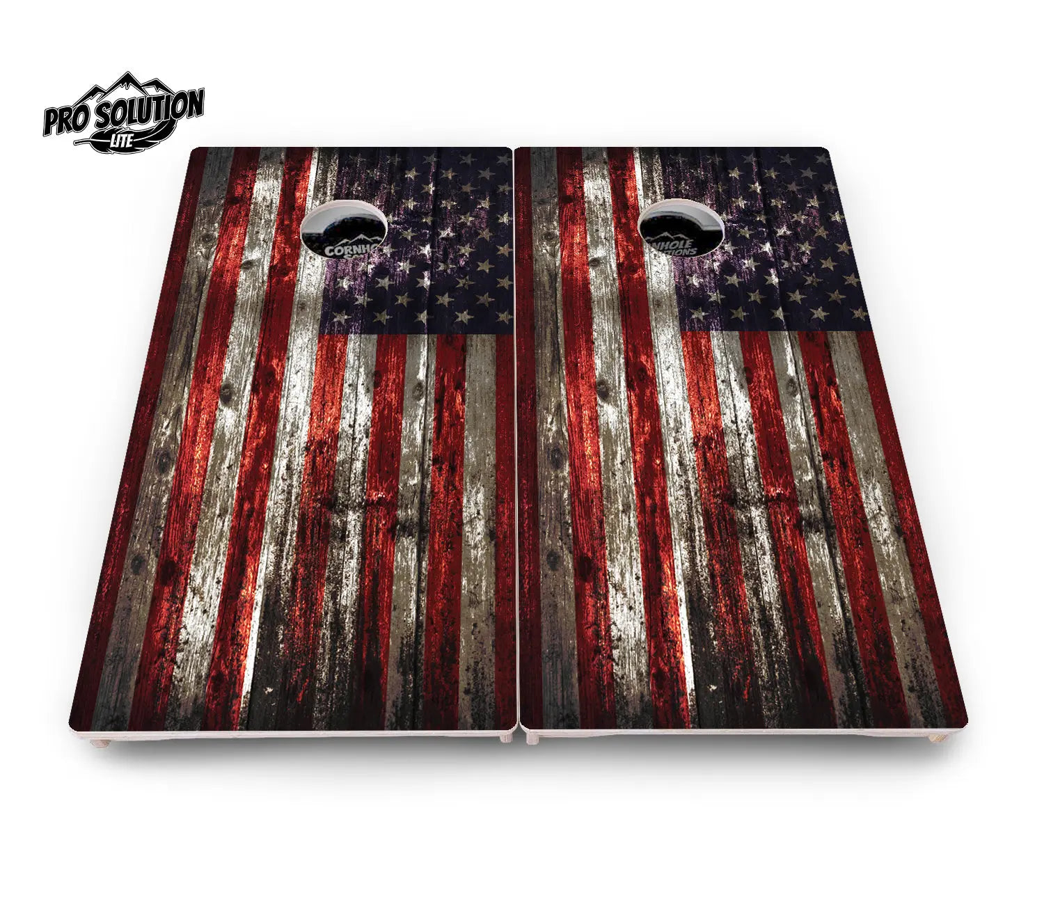 Distressed Flag Cornhole Boards - Pro Solution Lite Series by Cornhole Solutions, custom cornhole board detail photo 2