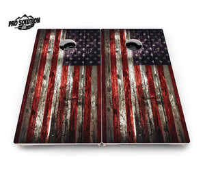 Distressed Flag Cornhole Boards - Pro Solution Lite Series by Cornhole Solutions, custom cornhole board detail photo 2