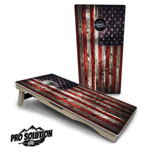 Distressed Flag Cornhole Boards - Pro Solution Lite Series by Cornhole Solutions, custom cornhole board detail photo 4