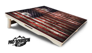 Distressed Flag Cornhole Boards - Pro Solution Lite Series by Cornhole Solutions, custom cornhole board detail photo 5