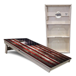 Distressed Flag Cornhole Boards - Professional Tournament Series by Cornhole Solutions, custom cornhole board detail photo 4