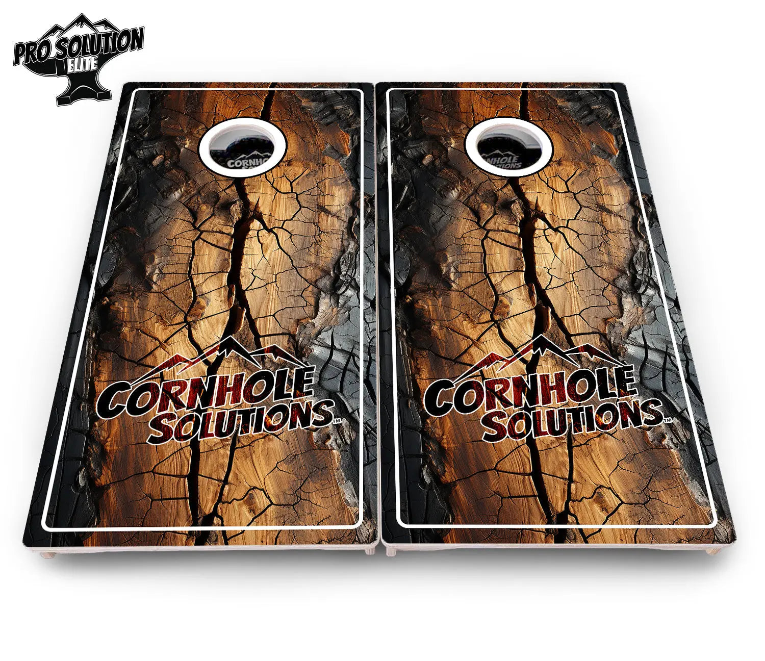 Distressed Live Edge Cornhole Boards - Pro Solution Elite Series by Cornhole Solutions, custom cornhole board detail photo 4