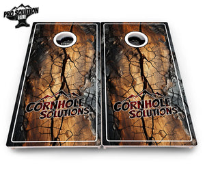 Distressed Live Edge Cornhole Boards - Pro Solution Elite Series by Cornhole Solutions, custom cornhole board detail photo 4