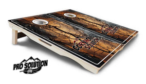 Distressed Live Edge Cornhole Boards - Pro Solution Lite Series by Cornhole Solutions, custom cornhole board detail photo 5