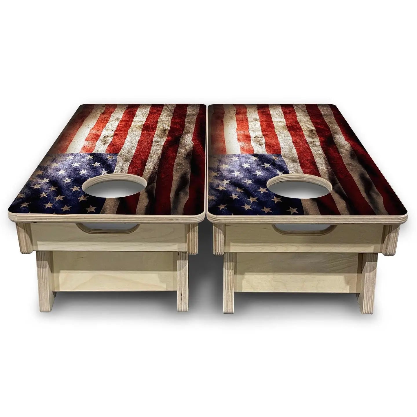 Distressed Old Glory - Mini or Vacation Size Cornhole Boards by Cornhole Solutions, custom cornhole board detail photo 3
