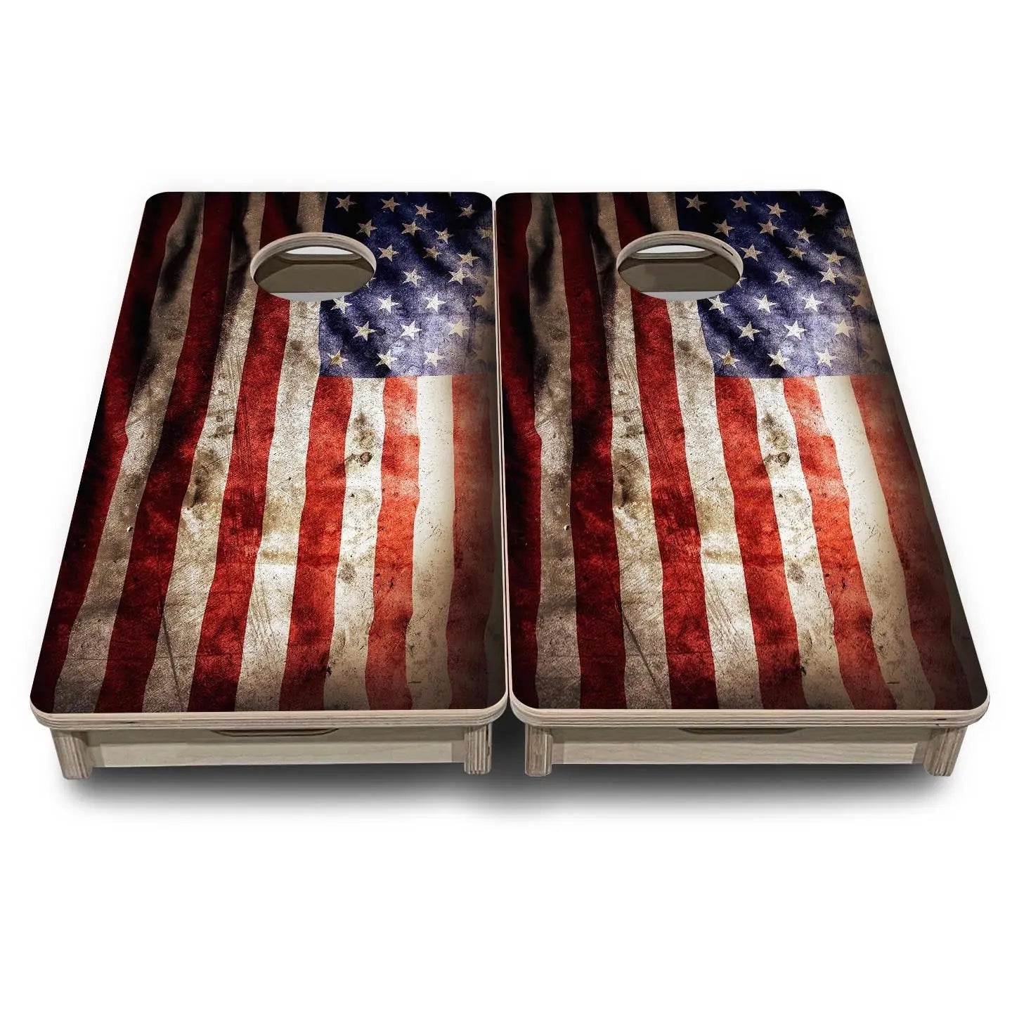 Distressed Old Glory - Mini or Vacation Size Cornhole Boards by Cornhole Solutions, custom cornhole board detail photo 4