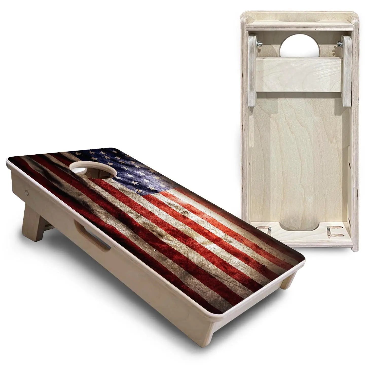 Distressed Old Glory - Mini or Vacation Size Cornhole Boards by Cornhole Solutions, custom cornhole board detail photo 5