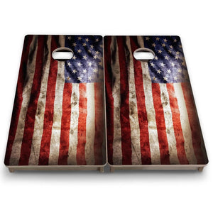 Distressed Old Glory - Mini or Vacation Size Cornhole Boards by Cornhole Solutions, custom cornhole board detail photo 7