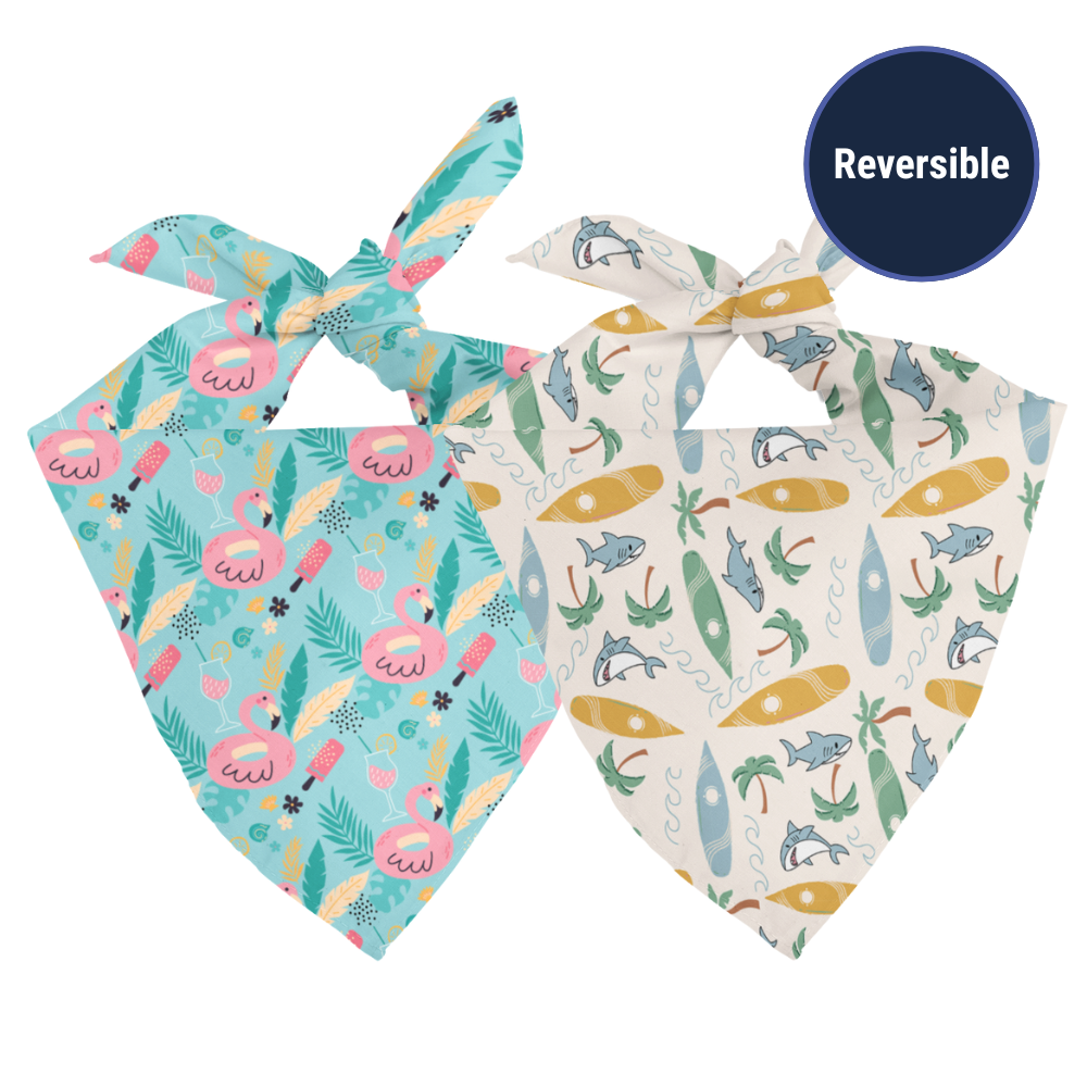 Summer Beach Dog Bandana detail view by Dog Bandana Co.