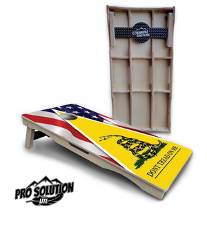 DTOM Yellow Triangle Cornhole Boards - Pro Solution Lite Series by Cornhole Solutions, custom cornhole board main product photo