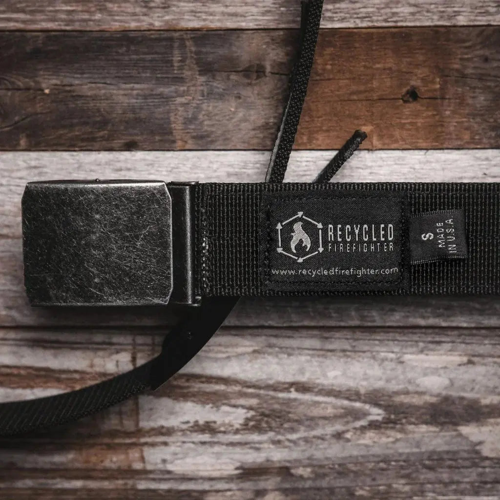 Double Layer EDC Belt by Recycled Firefighter, handmade leather goods detail photo 9