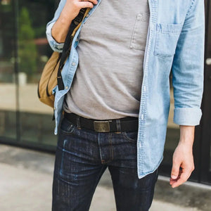 Double Layer EDC Belt by Recycled Firefighter, handmade leather goods detail photo 12