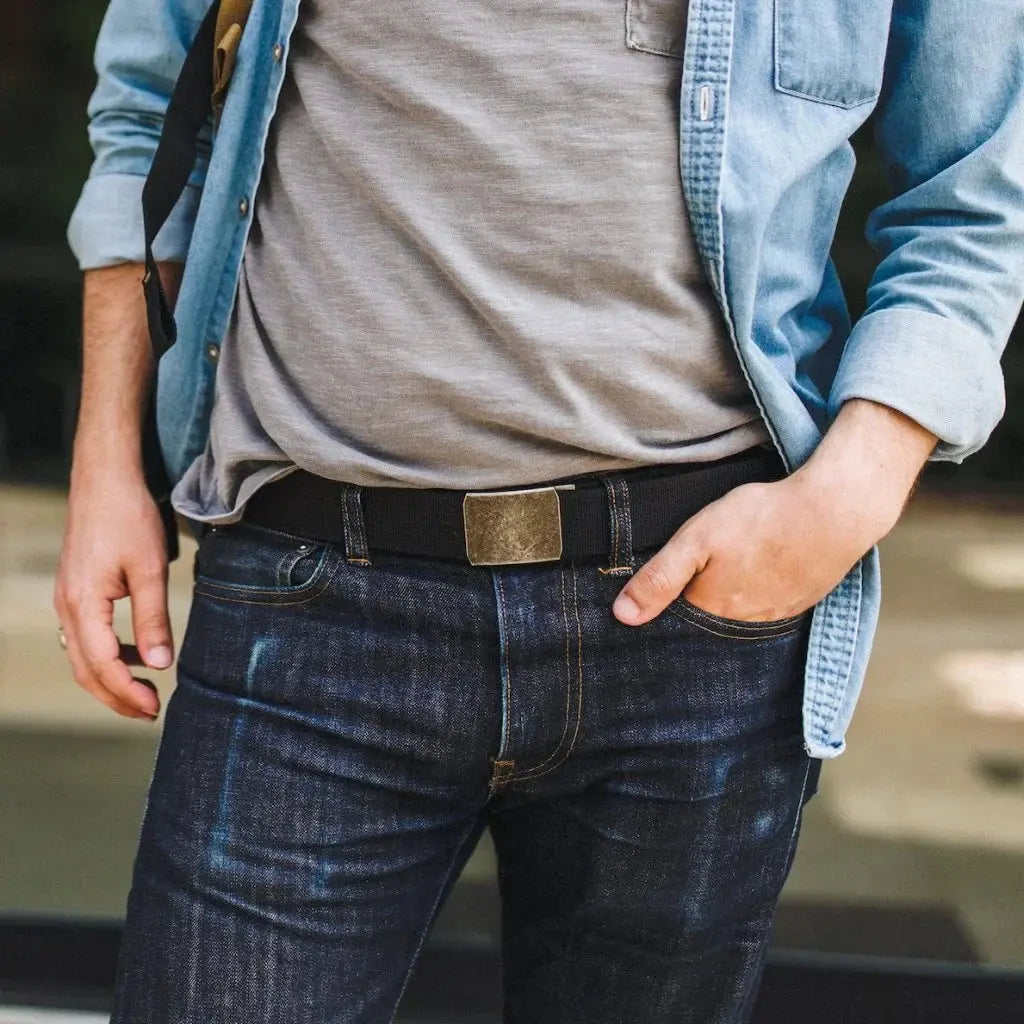 Double Layer EDC Belt by Recycled Firefighter, handmade leather goods detail photo 13
