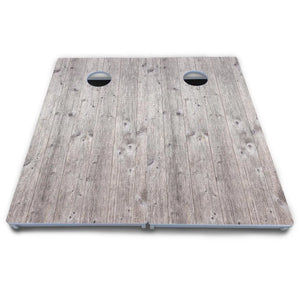 Driftwood Grey Stained Cornhole Boards - All Weather Series by Cornhole Solutions, custom cornhole board detail photo 5