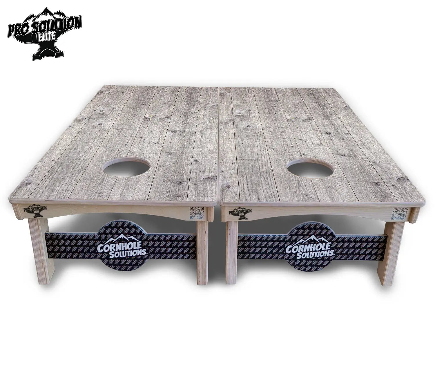 Driftwood Grey Stained Cornhole Boards - Pro Solution Elite Series by Cornhole Solutions, custom cornhole board detail photo 3