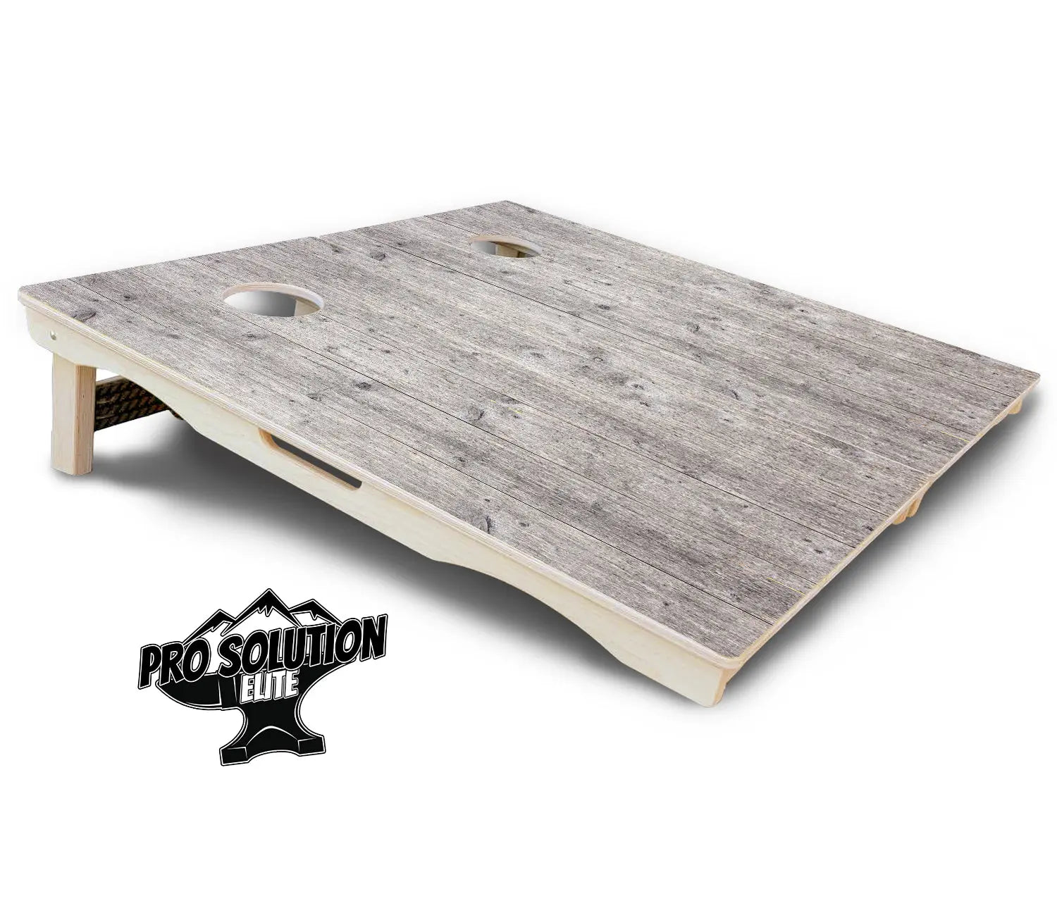 Driftwood Grey Stained Cornhole Boards - Pro Solution Elite Series by Cornhole Solutions, custom cornhole board detail photo 5